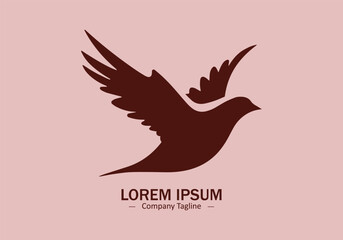 Logo of a sparrow icon silhouette design on light background