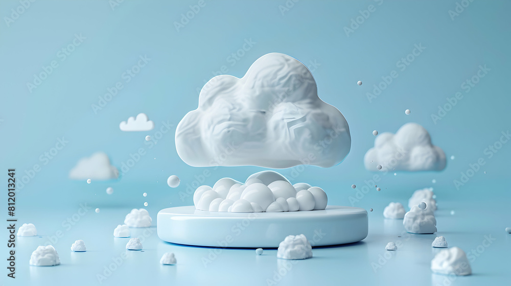 Aufkleber cloud storage optimization conference: enhancing efficiency and security with cute 3d icon isometric