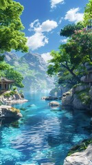 Tranquil Mountain Lake
