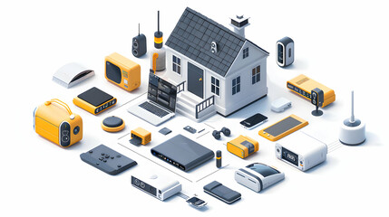 DIY Smart Home Upgrades: A DIY Enthusiast Enhances Home with Smart Devices for Functionality  Comfort   Isometric Scene Illustration