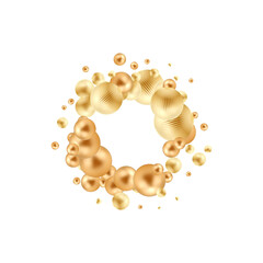 Beautiful gold ball round gradient iridescent background colorful illustration. eps 10