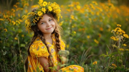 A young girl enjoying nature, perfect for outdoor activities advertisement