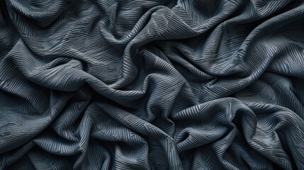 Detailed close up of dark blue fabric, suitable for backgrounds or textures