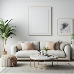 A living room with a couch and a coffee table photo attractive harmony.