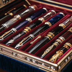 Naklejka premium Vibrant stationery supplies and office essentials for creative projects. Explore pens, colorful pencils, canvases, paints, and decor items for hobbies and workspaces.