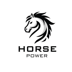 horse head symbol on white background