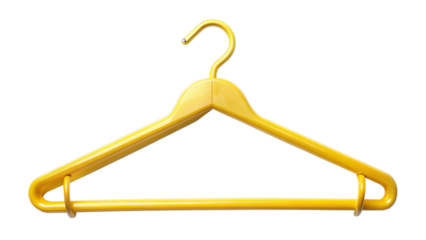 Yellow hanger isolated on white transparent background