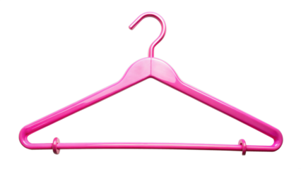 Pink hanger isolated on white transparent background