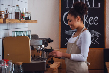Afro American barista