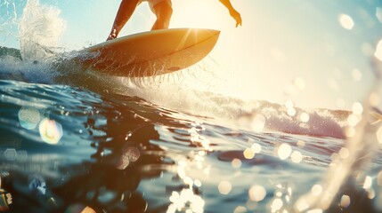 Man Riding Surfboard on Top of Wave