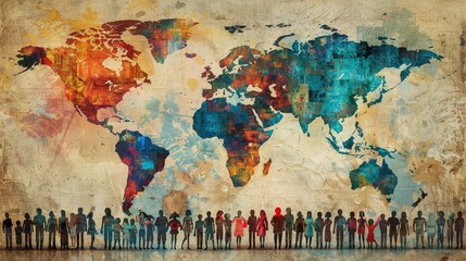 Craft an image that symbolizes the unity and diversity of the global community