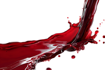 red liquid splash isolated on transparent background