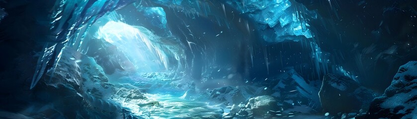 Adventurers Discover Enchanting Glacier Cavern Filled with Ancient Artifacts Glittering in Sunlit Icy Depths