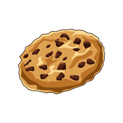 Illustration of biscuit cookie with chocolate cream on a white background in hand-drawn cartoon style.