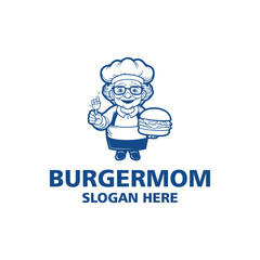 Grandma's kitchen, restaurant logo vector illustration