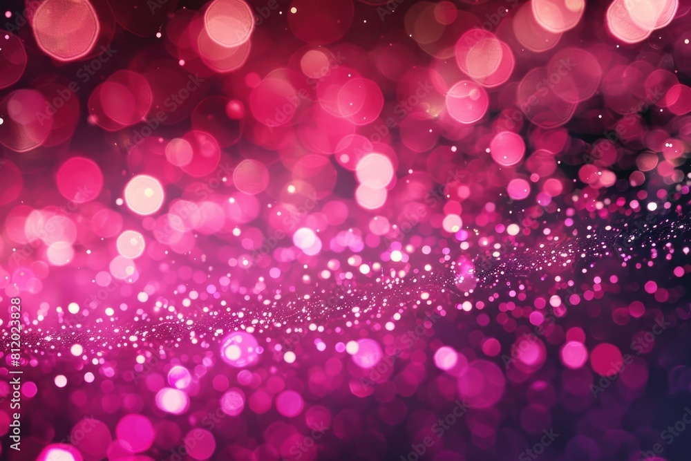 Poster Vibrant pink and black background with a plethora of lights. Perfect for adding a pop of color to designs