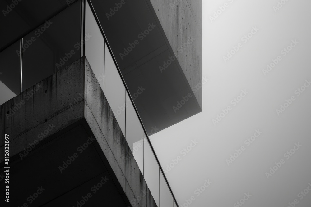 Poster black and white image of a building, suitable for architectural projects