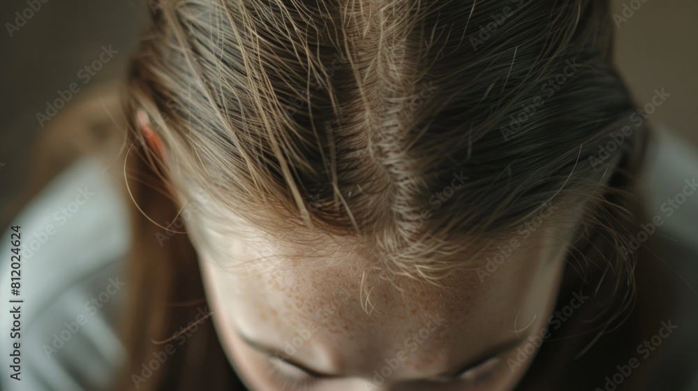 Poster Close up of a person using a cell phone, suitable for technology concepts
