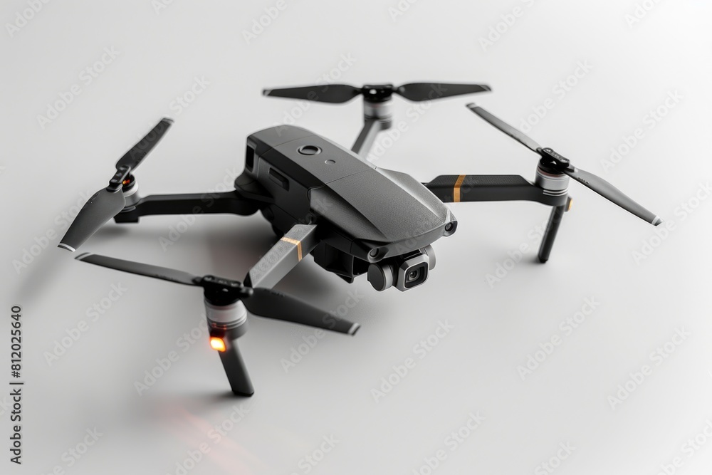 Aufkleber close up of a small drone on a white surface. suitable for technology concepts