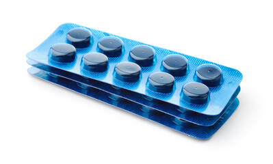 Activated charcoal pills in blister packs
