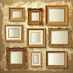 Frame vector Photo or picture art on vintage wall