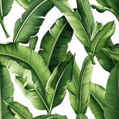 Banana leaf digital art seamless pattern, the design for apply a variety of graphic works