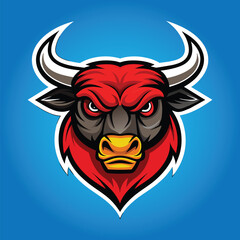 Bull mascot logo design bull vector illustration