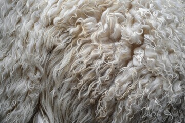 Detailed close up of sheep's wool, suitable for textile industry