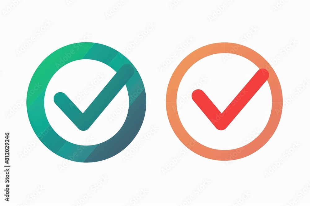 Aufkleber Simple and clear check mark and tick symbol on a white background. Suitable for business and educational concepts