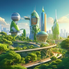 Beautiful Natural Green City And Road View