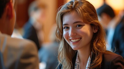 Young diplomat at an international conference