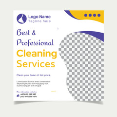 Cleaning service social media post design template