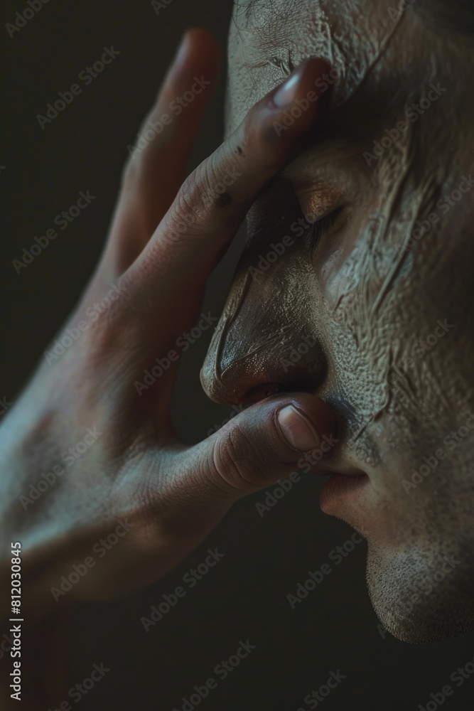 Poster close up of a person with face painted, suitable for various projects