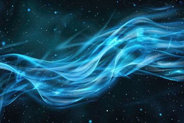 Obraz premium A mesmerizing blue smoke wave in the night sky. Perfect for backgrounds or abstract concepts
