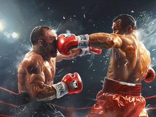 A boxer delivering a powerful punch to knock out their opponent