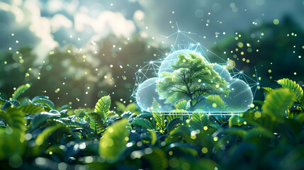Sustainable Cloud Solutions Conference: Implementing Eco Friendly Cloud Computing for a Greener Future   Photo Realistic Concept