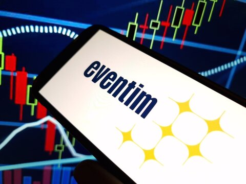 Konskie, Poland - May 11, 2024: CTS Eventim company logo displayed on mobile phone