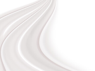 Curtain white wave and soft shadow. frabic shapes curve designs. abstract backround on isolated.