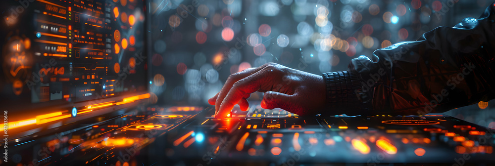 Poster photo realistic uiux designer creating crypto trading platform concept for stock photo a designer cr