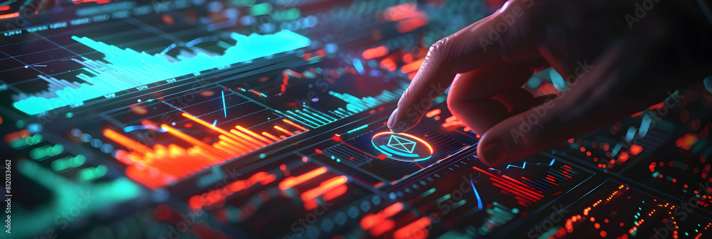 Poster crypto trading platform concept: a uiux designer crafting photo realistic user interfaces for crypto