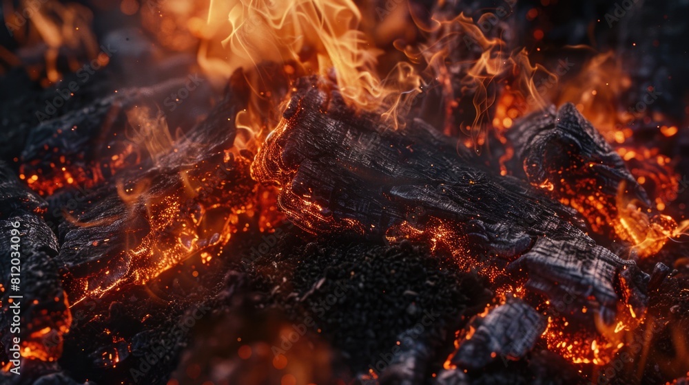 Aufkleber intense close up shot of flames. ideal for backgrounds or fiery concepts