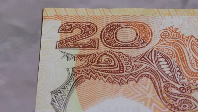 20 kina Papua New Guinea national currency legal tender banknote bill close up 6
