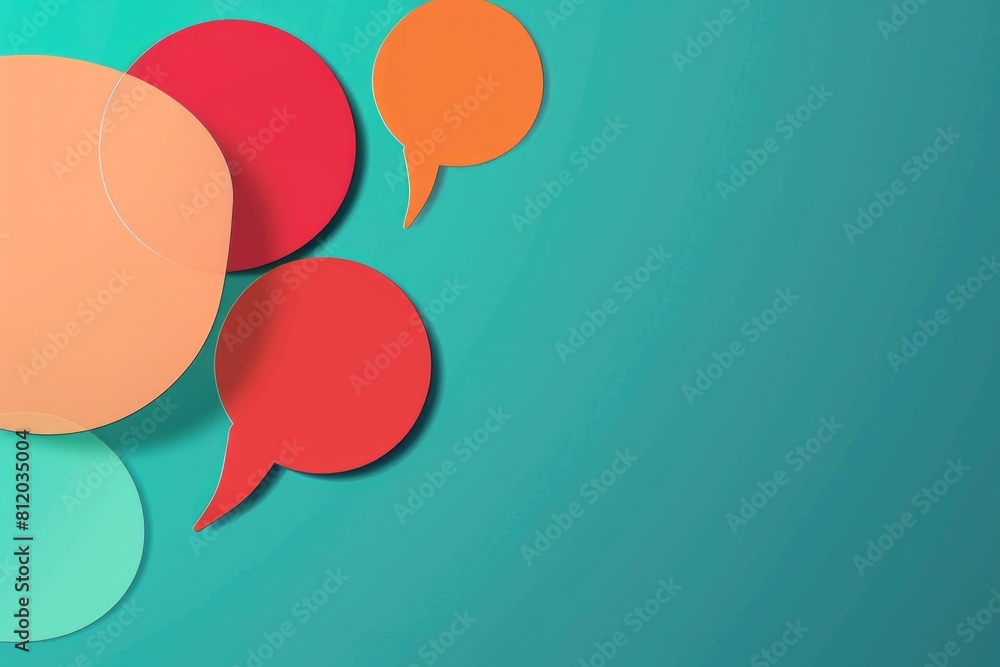 Aufkleber group of speech bubbles on a vibrant blue background. ideal for communication concepts
