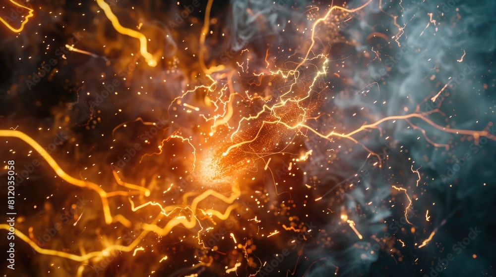 Poster close up of a fire with sparks. great for adding energy to any project