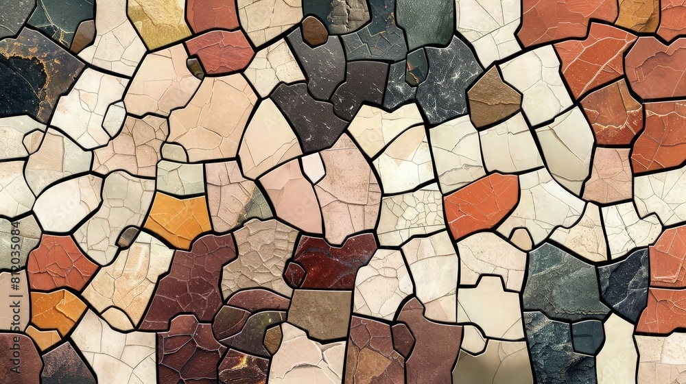 Aufkleber different geometric shapes made abstract background like colorful rocks
