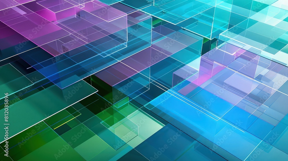 Poster geometric shapes background in gradient shape
