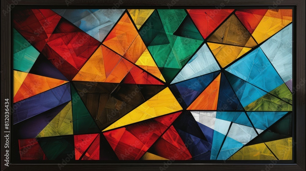 Poster a chic and stylish pattern of geometric shapes on an abstract background, set against a white backgr