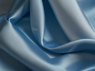 Sublime Serenity Capture the serene beauty of blue silk fabric as it catches the light, casting soft shadows and gentle highligh