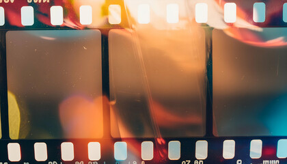 Film strip texture with light leaks, abstract background and minimal concept design image.