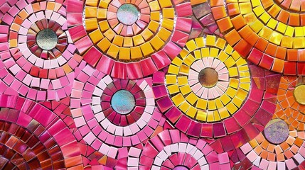  A bold and graphic arrangement of geometric shapes on an abstract background, displayed against a white  background. The design is modern and impactful.